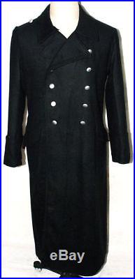 Ww2 Wwii German Elite M32 Field Black Wool Overcoat Greatcoat Coat S