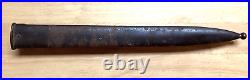 Wwi / Wwii German Boot Fighting Knife Metal Scabbard Sheath With / Spring Clip