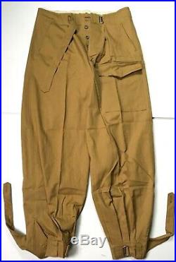 Wwii German Afrika Korp Tropical Luftwaffe Jump Field Trousers-size 4 38 Waist