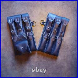 Wwii German Army Soldier Combat Equipment 98k Ammo Pouch Leather Bracelet Set