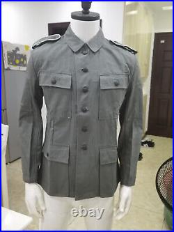 Wwii German Em Hbt Gray Canvas M43 Field Tunic And Trousers, Size M