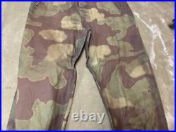 Wwii German Italian Camo M40 Field Trousers-small 32 Waist, Aged & Weathered