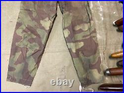 Wwii German Italian Camo M40 Field Trousers-small 32 Waist, Aged & Weathered