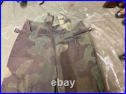Wwii German Italian Camo M40 Field Trousers-small 32 Waist, Aged & Weathered