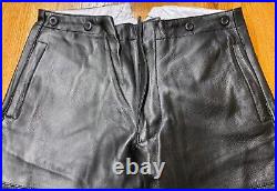 Wwii German Kriegsmarine U-boat Em Nco Crew Cold Weather Leather Trousers-medium