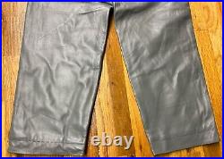 Wwii German Kriegsmarine U-boat Em Nco Crew Cold Weather Leather Trousers-medium