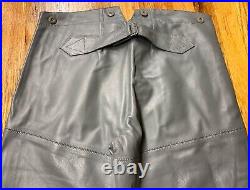 Wwii German Kriegsmarine U-boat Em Nco Crew Cold Weather Leather Trousers-medium