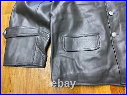 Wwii German Kriegsmarine Uboat Em Nco Crew Cold Weather Leather Jacket- 42r, 44r