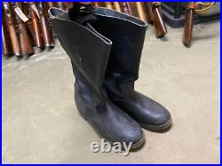 Wwii German M1931 Black Leather Jackboots- Size 11