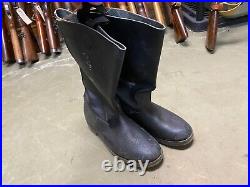 Wwii German M1931 Black Leather Jackboots- Size 11