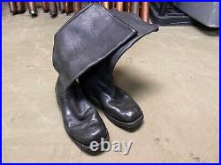 Wwii German M1931 Black Leather Jackboots- Size 11