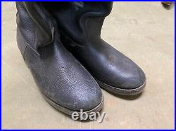 Wwii German M1931 Black Leather Jackboots- Size 11