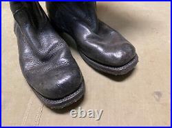 Wwii German M1931 Black Leather Jackboots- Size 11