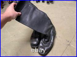 Wwii German M1931 Black Leather Jackboots- Size 11