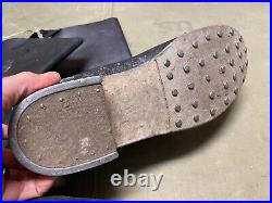 Wwii German M1931 Black Leather Jackboots- Size 11