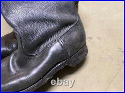 Wwii German M1931 Black Leather Jackboots- Size 11