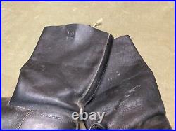 Wwii German M1931 Black Leather Jackboots- Size 11