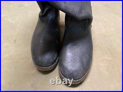 Wwii German M1931 Black Leather Jackboots- Size 11