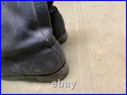 Wwii German M1931 Black Leather Jackboots- Size 11