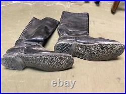 Wwii German M1931 Black Leather Jackboots- Size 12