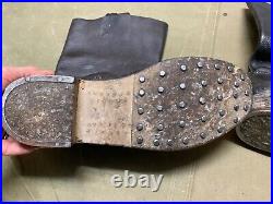 Wwii German M1931 Black Leather Jackboots- Size 12
