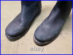 Wwii German M1931 Black Leather Jackboots- Size 12