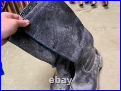 Wwii German M1931 Black Leather Jackboots- Size 12