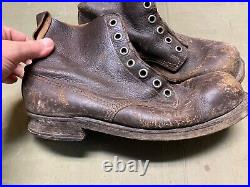 Wwii German M1931 M31 Boots Low Boots- Size 11, Period War Swedish Made