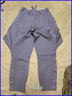 Wwii German M1936 M36 Wool Officer Gaberdine Breeches Trousers-small 32 Waist