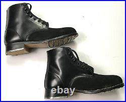 Wwii German M1942 M42 Leather Low Boots, Black Leather- Size 11