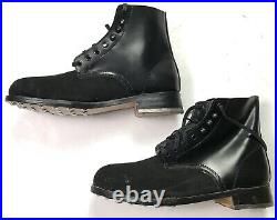 Wwii German M1942 M42 Leather Low Boots, Black Leather- Size 11