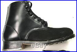 Wwii German M1942 M42 Leather Low Boots, Black Leather- Size 8