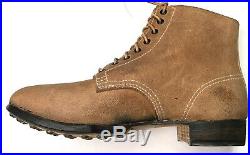 Wwii German M1943 M43 Rough Outs Leather Low Boots- Size 11