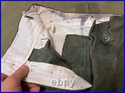 Wwii German M1943 M43 Wool Combat Field Trousers- Size Large 36 Waist