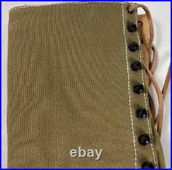 Wwii German M31 Afrika Korp Desert Combat Field Leather Web Knee Boots-size 13