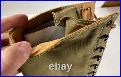 Wwii German M31 Afrika Korp Desert Combat Field Leather Web Knee Boots-size 9