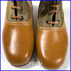 Wwii German M31 Afrika Korp Desert Combat Field Leather Web Knee Boots-size 9