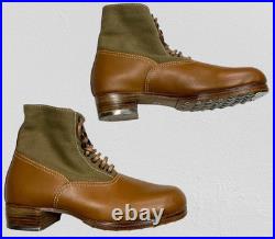 Wwii German M31 Afrika Korp Desert Combat Field Leather Web Low Boots