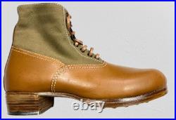 Wwii German M31 Afrika Korp Desert Combat Field Leather Web Low Boots
