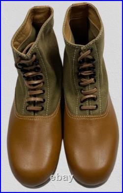 Wwii German M31 Afrika Korp Desert Combat Field Leather Web Low Boots