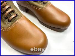 Wwii German M31 Afrika Korp Desert Combat Field Leather Web Low Boots-size 11