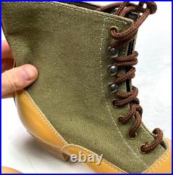 Wwii German M31 Afrika Korp Desert Combat Field Leather Web Low Boots-size 12