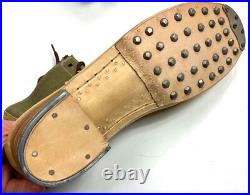 Wwii German M31 Afrika Korp Desert Combat Field Leather Web Low Boots-size 12