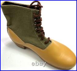 Wwii German M31 Afrika Korp Desert Combat Field Leather Web Low Boots-size 12