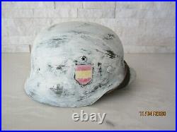Wwii German M35 Helmet Spanish Blue Division Eastern Front Replica Et68