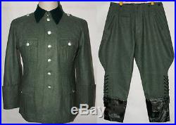 Wwii German M36 Officer Wool Field Uniform Tunic & Breeches XL -32068