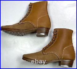 Wwii German M43 M1943 Combat Field Leather Low Boots-size 10