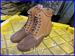 Wwii German M43 M1943 Combat Field Leather Low Boots-size 12