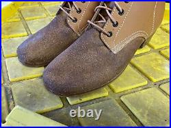 Wwii German M43 M1943 Combat Field Leather Low Boots-size 12