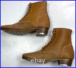 Wwii German M43 M1943 Combat Field Leather Low Boots-size 13
